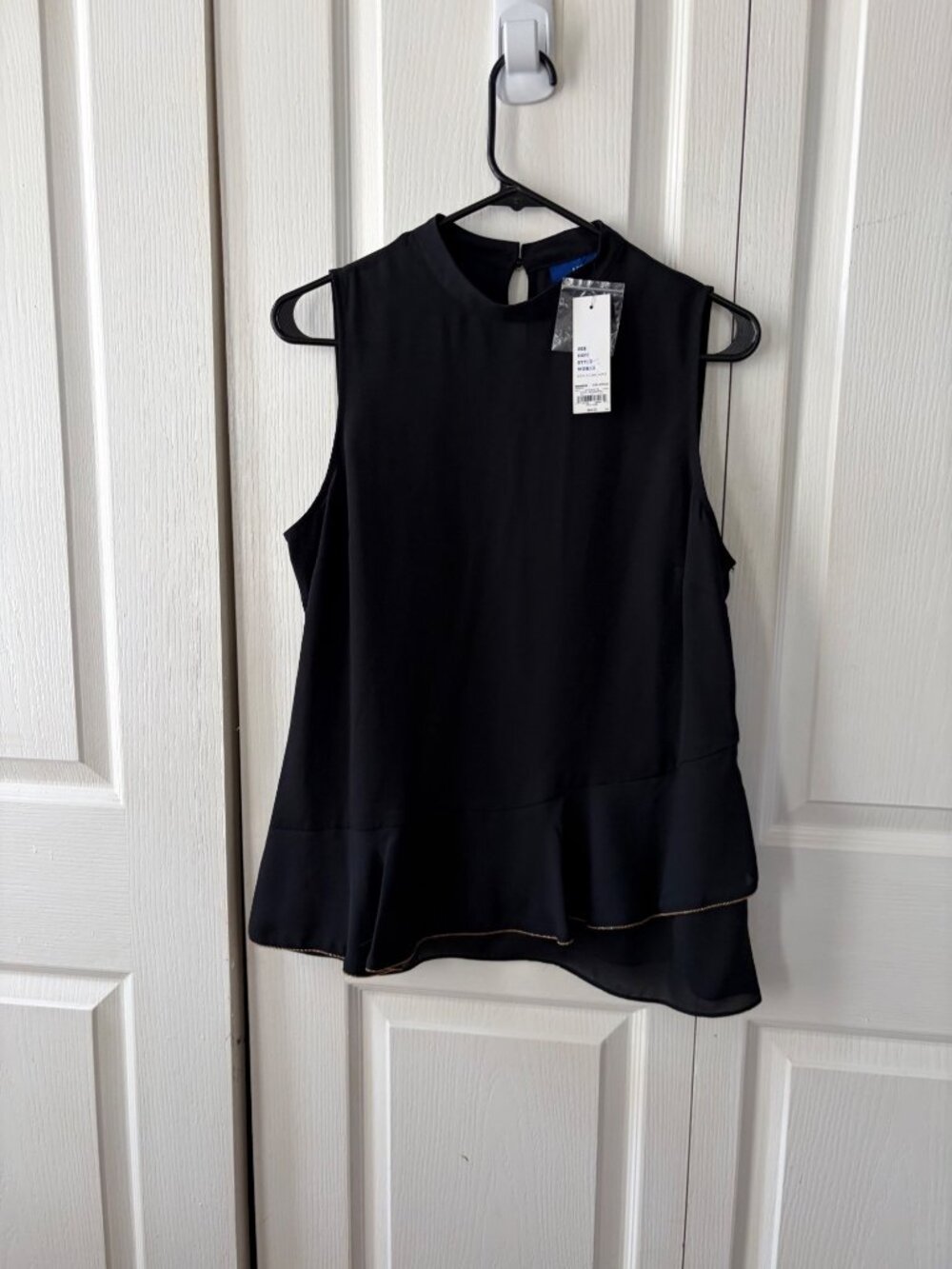 Apt. 9 Black Sleeveless High-Low Ruffle Hem Top Womens Medium
